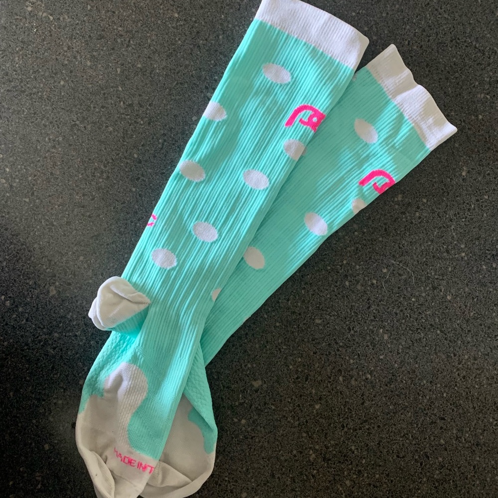 Pro Compression Aqua/White Socks - image 3